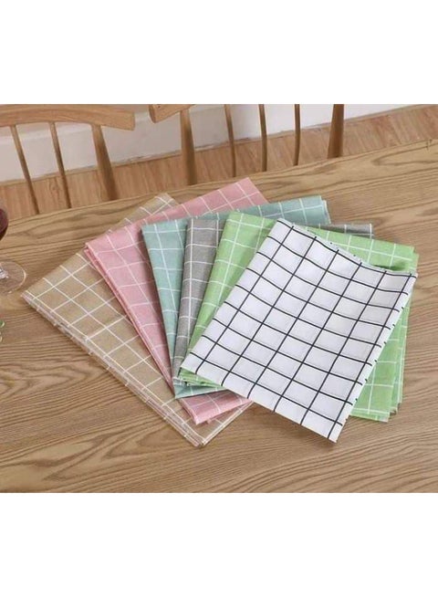 Checkered Waterproof Tablecloth – Linen Look – Easy-Clean PVC – 183×137 cm